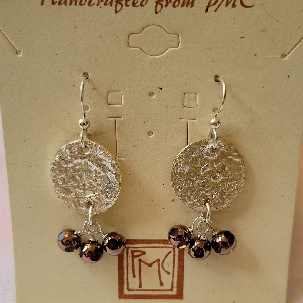 Hand Made Sterling Silver & Beaded Dangle Bollywood Earrings
